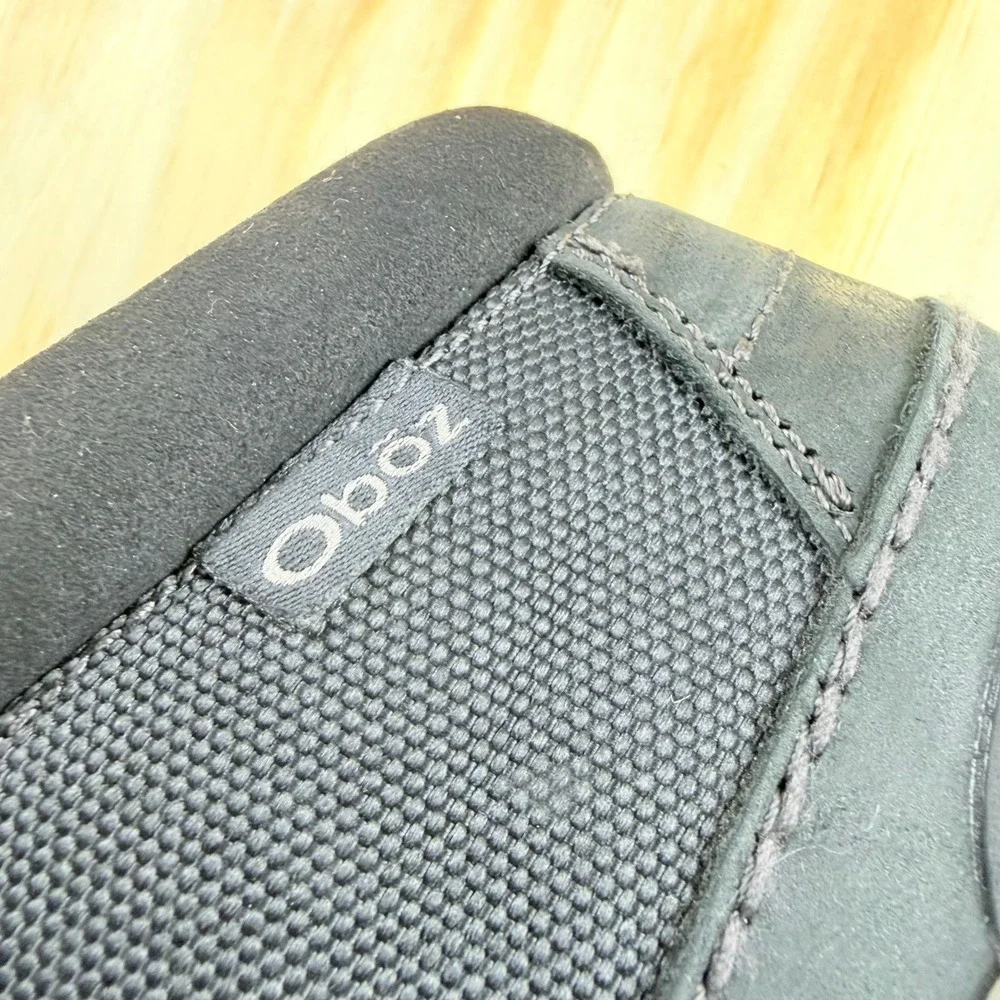 Oboz Bozeman Mid Mens Hiking Boots Charcoal Black Leather Textile Size 8